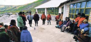 A meeting at the new El Condor community Centre.  Credit: Philippe Henry