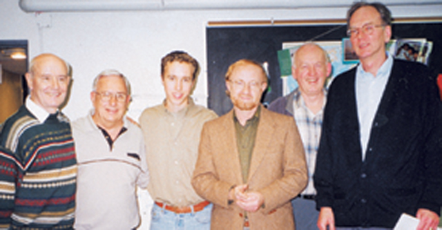 (L-R) Finton Kilbride, Fr. Jack Lynch (Superior General of Scarboro Missions), Craig and his father Fred, Fr. Gerald Curry (Editor of Scarboro Missions magazine) and John Gaither.