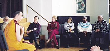 At an interfaith event at Holy Blossom Temple in Toronto, Kelsang Yonten, a Buddhist monk, shares the Buddhist perspective on sacred space.