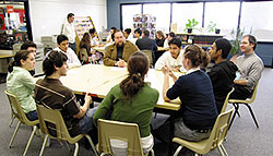 Participants at the Abrahamic Exchange hosted by Cardinal Newman Catholic High School, Toronto. 2006.