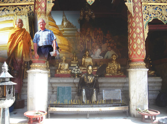 Fr. Mike Traher with a Buddhist monk in Thailand where Scarboro has been present since 2000.  Throughout its history, Scarboro Missions has walked among peoples of other religions and cultures, and Scarboro missionaries have discovered God already present in the 'other'.