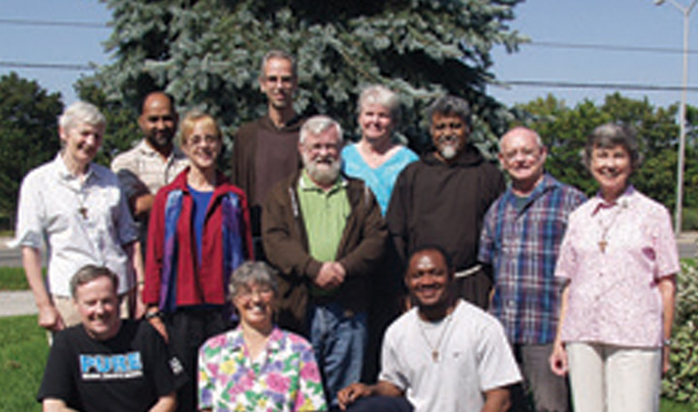 2008 Franciscan Internship Program participants. Scarboro Missions, Toronto.  Photo right: Franciscan Sisters Monica Delaney and Ann Kiely (second and third from left) 