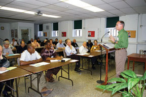 Joe Gunn, Executive Director of Citizens for Public Justice, addresses the gathering on the challenges he and other lay people face as committed Canadian Christians in their work nationally and internationally.