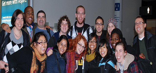 Lori Neale (far left), National Coordinator of the Canadian Catholic Campus Ministry, with participants of the Canadian Catholic Student Association conference, “Awakening Communion”, held in New Brunswick in October 2010. The national student leadership conference drew 70 students from 20 universities eager to live the Gospel on campus.