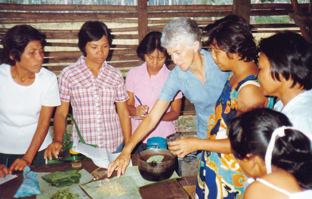 Sister Myra Trainor in the Philippines... training dedicated and generous catechists and health workers eager to acquire skills to help their people.