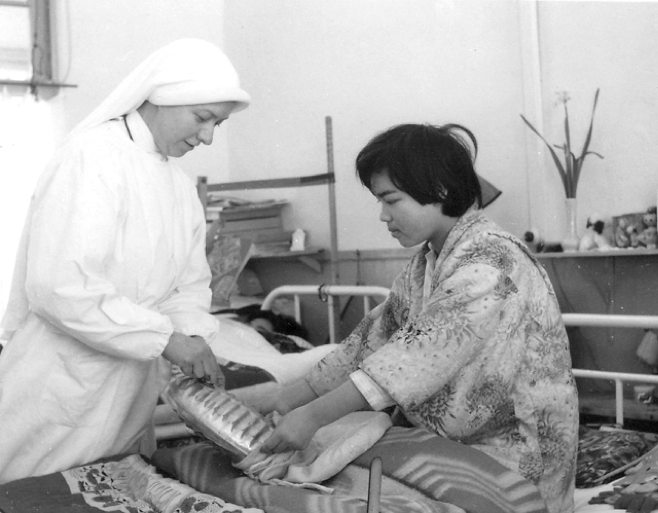 Sister Cathy Peco in Japan... nursing in a tuberculosis hospital.