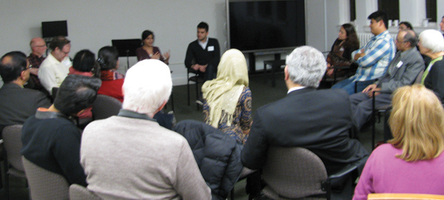 Participants gather for a plenary discussion at the end of each evening.