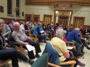 Partial view of the audience, some in discussion as suggested by Sr. Lucy