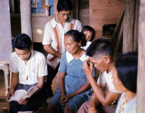 Praying and reflecting on the Word of God in the Philippines.